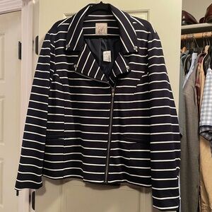 Navy Striped Women's Jacket